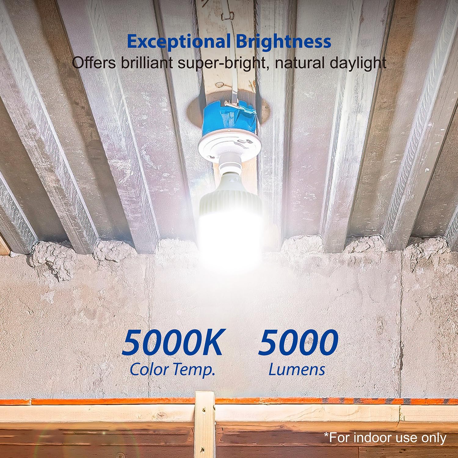 ZONE INDUSTRY CORP. LED Light Bulb, 5000 Lumens, 36W Equivalent